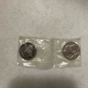 Two 1937 buffalo Indian nickels very old nickel